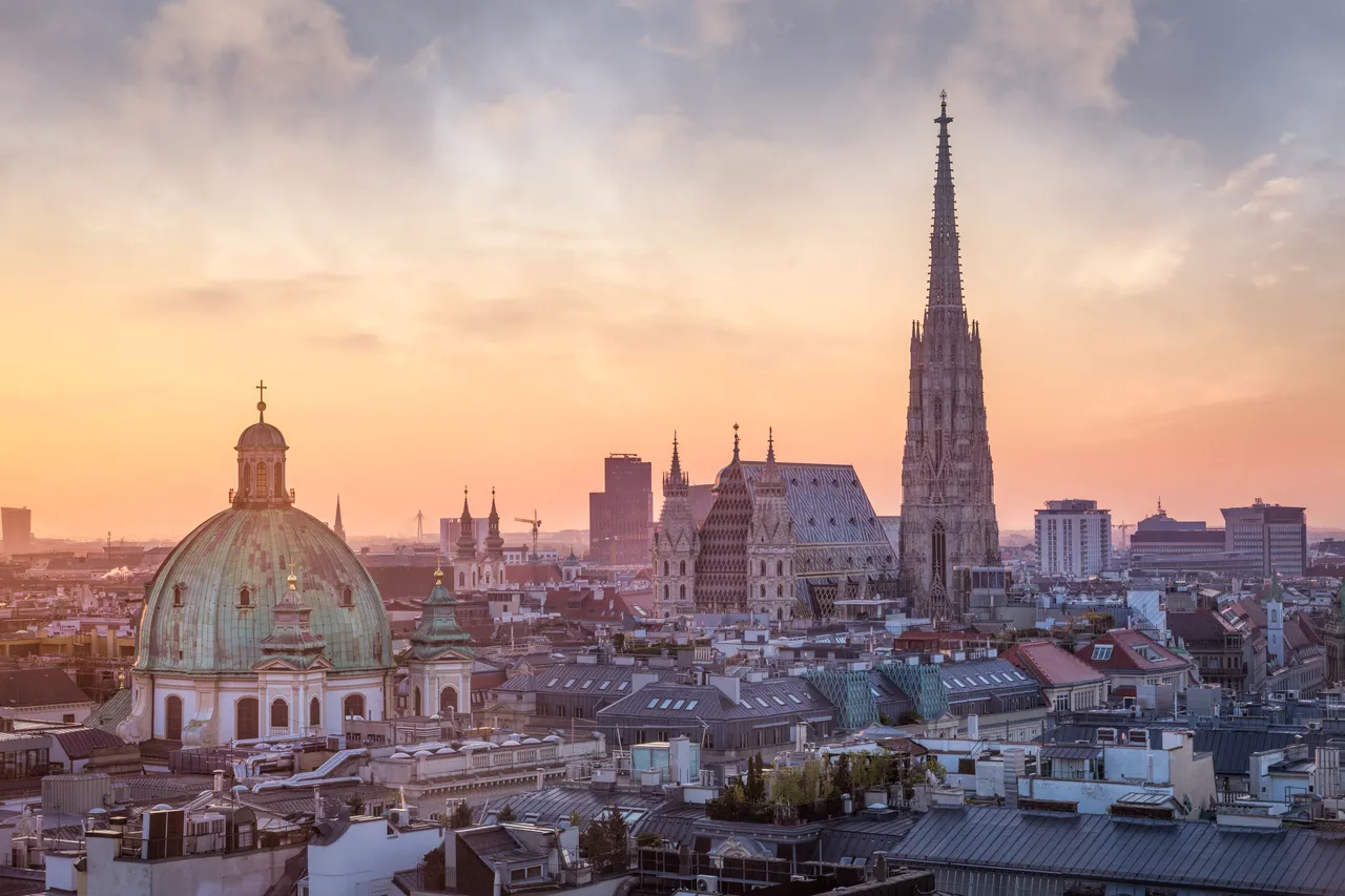 Vienna Skyline with St. Stephen's Cathedral, Vienna, Austria