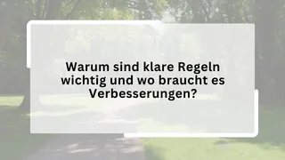 Warum sind klare Regeln wichtig und wo braucht es Verbesserungen?