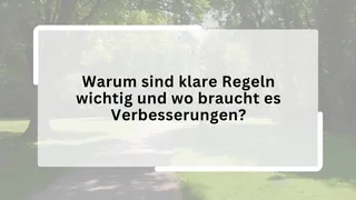 Warum sind klare Regeln wichtig und wo braucht es Verbesserungen?
